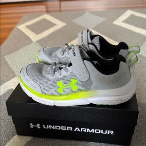 Under Armour Kids Sneakers - Gray and Neon Green
